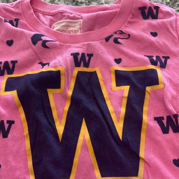 UW Pink VS Victoria Secret University of Washington Husky Shirt Vintage - Picture 2 of 6